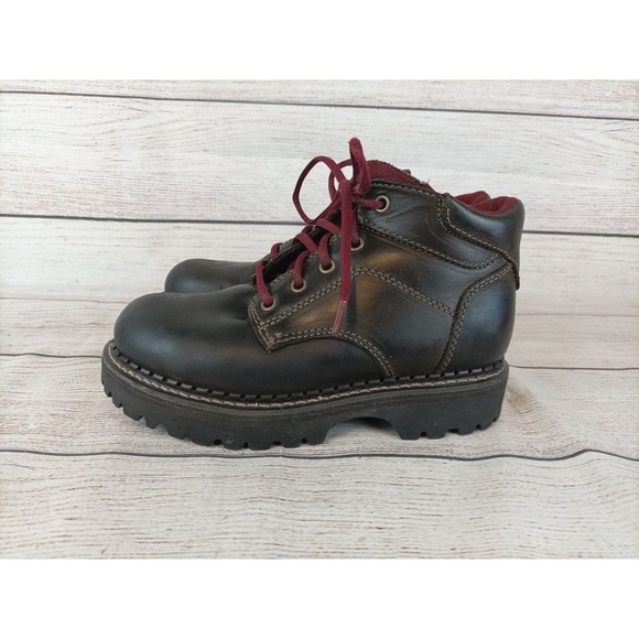 Vintage American Eagle Womens Lug Sole Boots Size 7 Brown - Picture 6 of 9